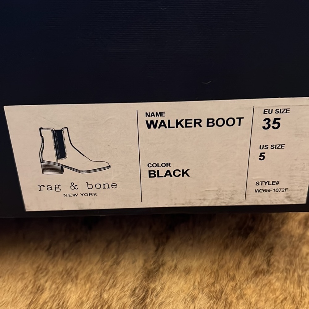 New in box RAG & BONE Walker Hazel Chelsea Boot 35/5 black leather - Picture 10 of 13